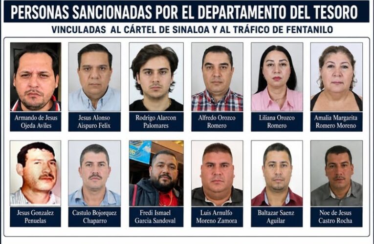 Estados Unidos sanciona a 12 operadores de fentanilo del Cártel de Sinaloa
