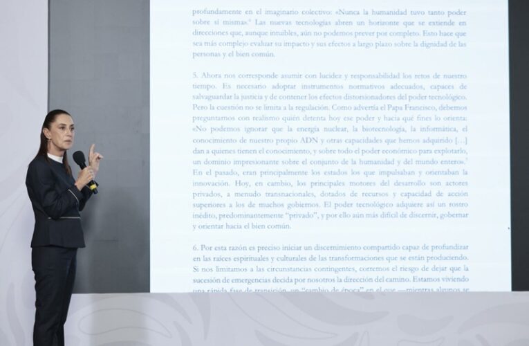 Claudia Sheinbaum respalda encíclica de León XIV sobre regulación de inteligencia artificial